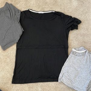 3 large Modal/spandex soft nursing shirts